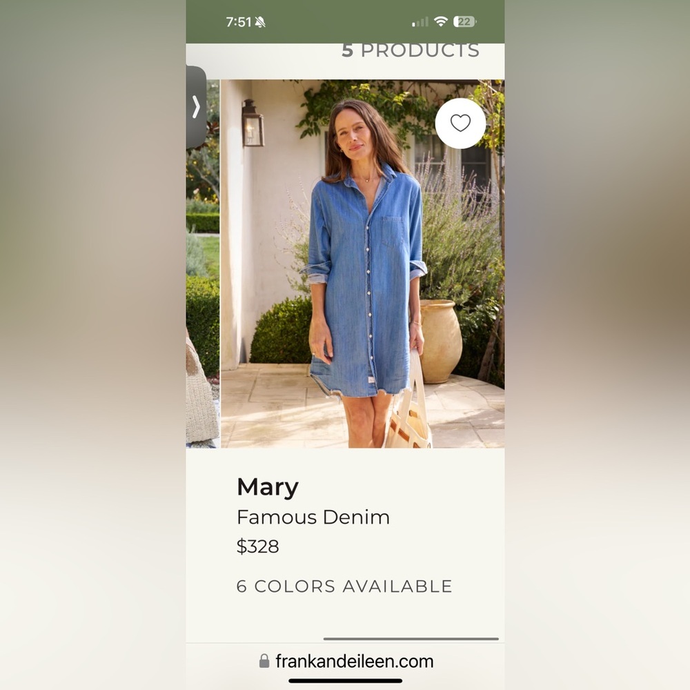 Frank & Eileen Mary Denim Shirt Dress